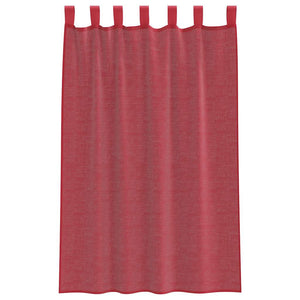 Weinrote Voile Vorhänge mit Schlaufen, 140x175 cm, 2er-Set