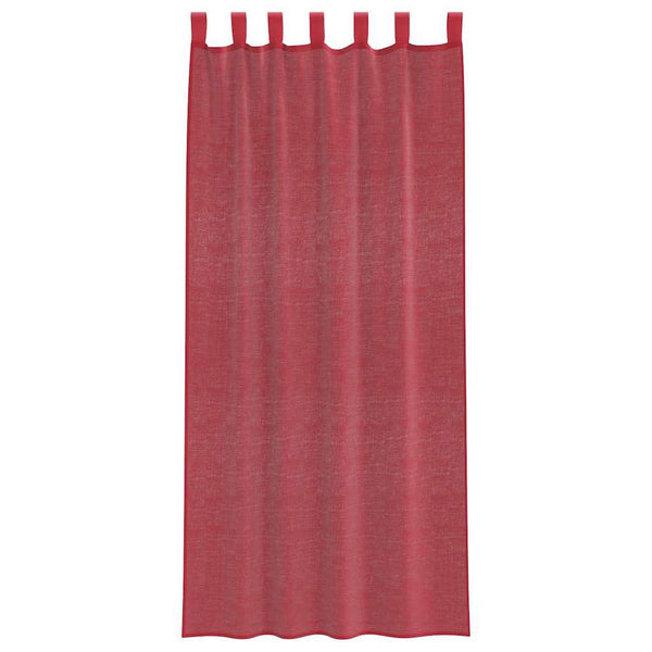 Weinrote Voile Vorhänge mit Schlaufen, 2er-Set