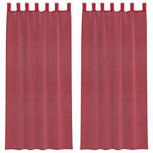 Weinrote Voile Vorhänge mit Schlaufen, 2 Stk. 140x245 cm