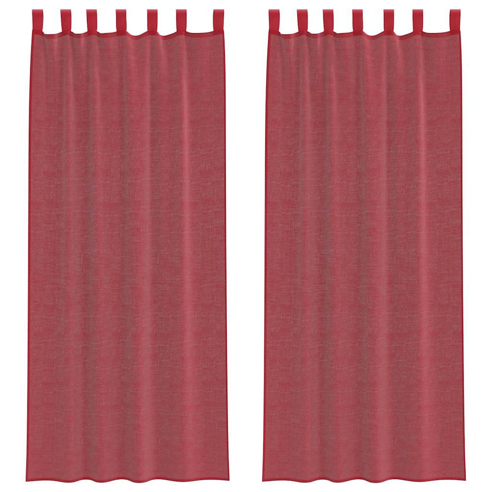 Weinrote Voile Vorhänge mit Schlaufen 140x260 cm, 2er-Set