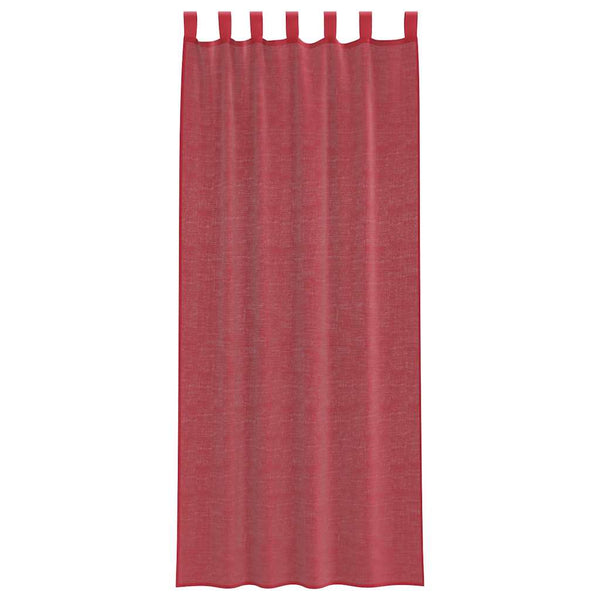 Weinrote Voile Vorhänge mit Schlaufen 140x260 cm, 2er-Set