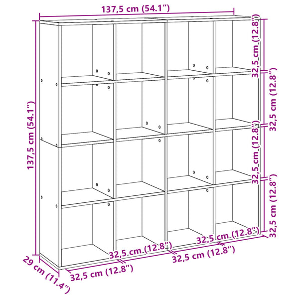 Betongraues Bücherregal, 137,5 cm