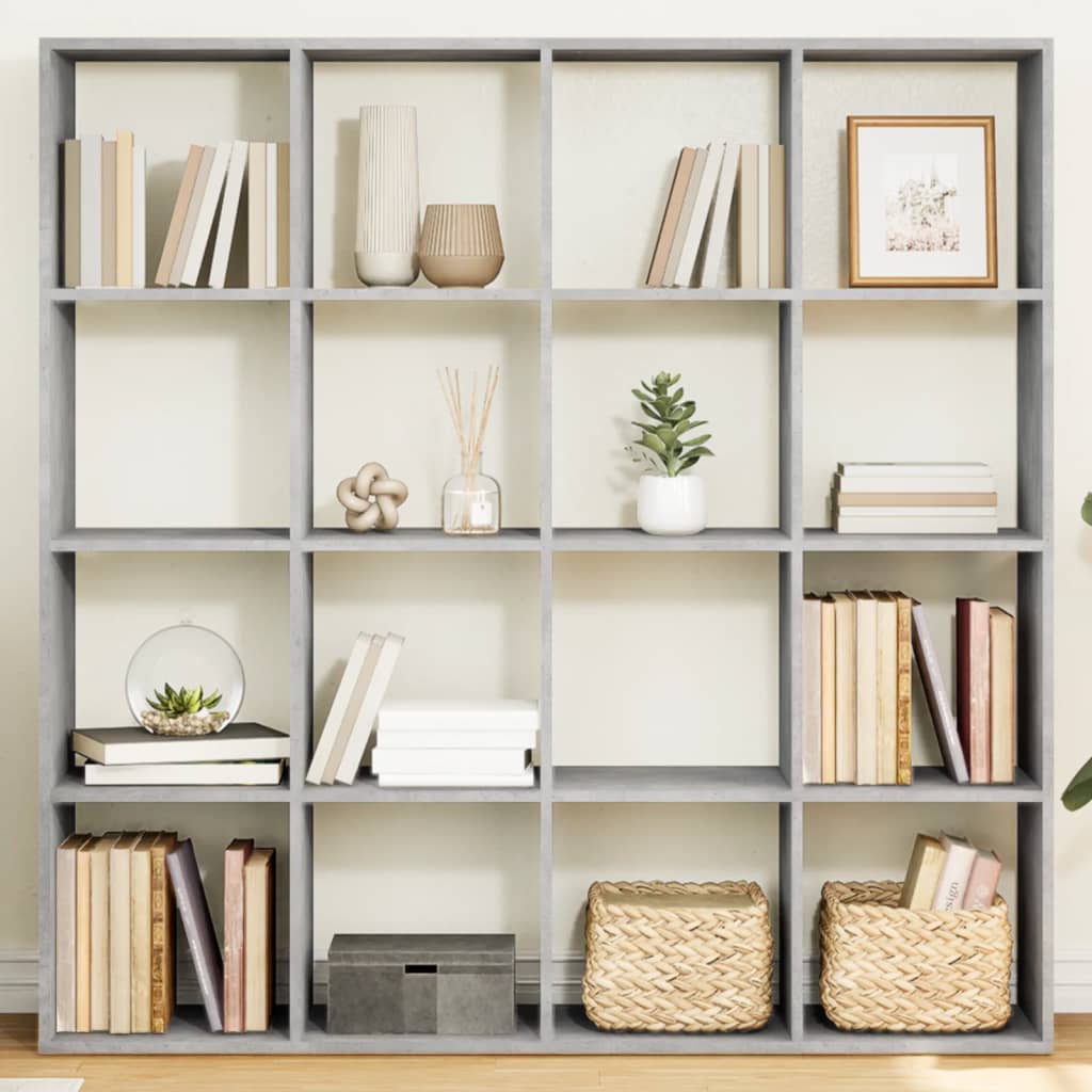 Betongraues Bücherregal, 137,5 cm