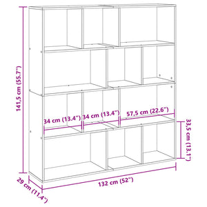 Weißes Bücherregal 132x29x141,5 cm