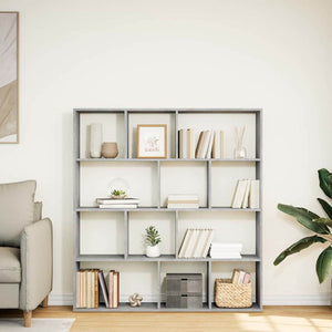 vidaXL Bibliothèque Gris Ciment 132x29x141,5 cm Bois d'ingénierie