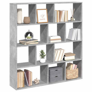 vidaXL Bibliothèque Gris Ciment 132x29x141,5 cm Bois d'ingénierie