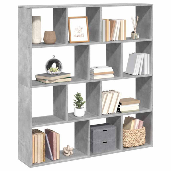 vidaXL Bibliothèque Gris Ciment 132x29x141,5 cm Bois d'ingénierie
