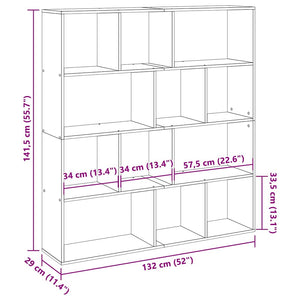 vidaXL Bibliothèque Gris Ciment 132x29x141,5 cm Bois d'ingénierie