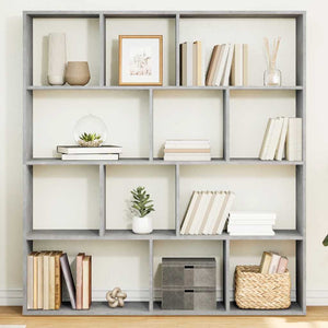 vidaXL Bibliothèque Gris Ciment 132x29x141,5 cm Bois d'ingénierie
