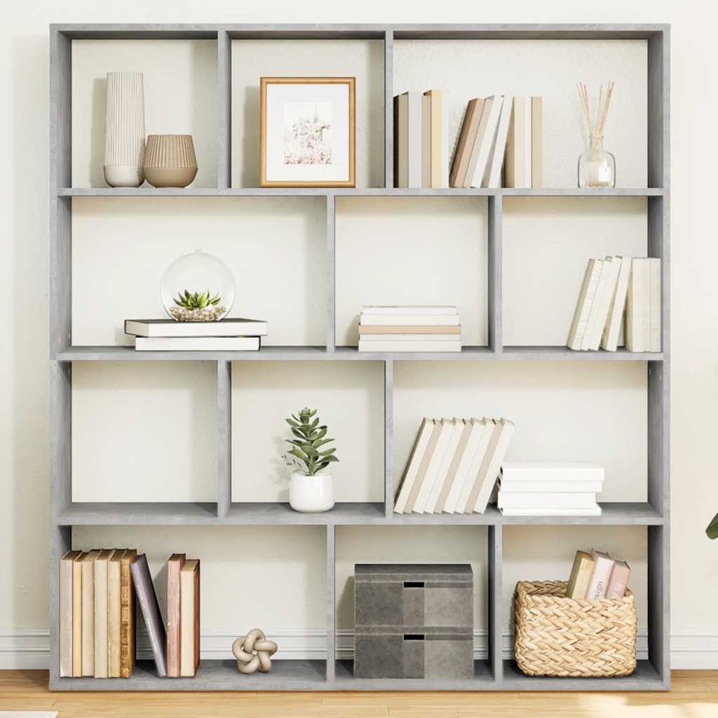vidaXL Bibliothèque Gris Ciment 132x29x141,5 cm Bois d'ingénierie