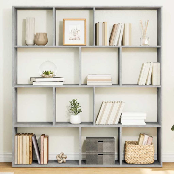 vidaXL Bibliothèque Gris Ciment 132x29x141,5 cm Bois d'ingénierie