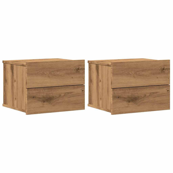 Wand Nachttische 2er Set Eiche