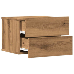 Wand Nachttische 2er Set Eiche