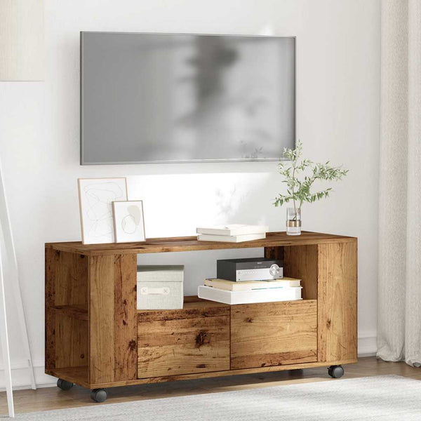 TV-Schrank Altholz-Optik mit Rollen
