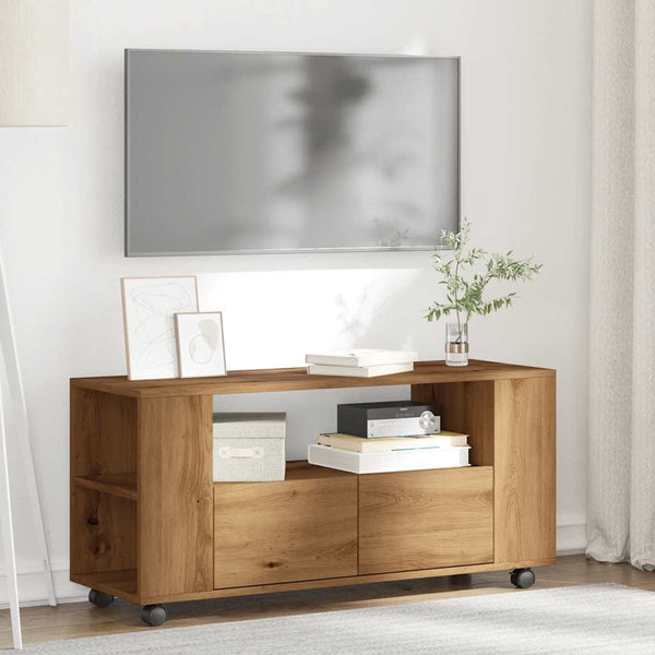 TV-Schrank Artisan Eiche mit Rollen