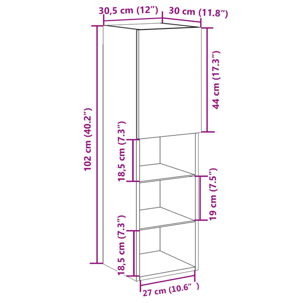 TV-Schrank mit LED Altholz-Optik 102cm