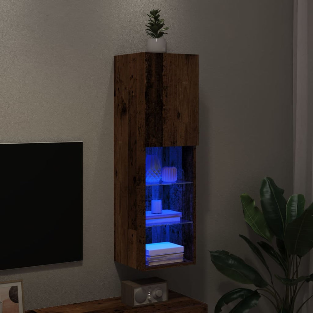 TV-Schrank mit LED Altholz-Optik 102cm