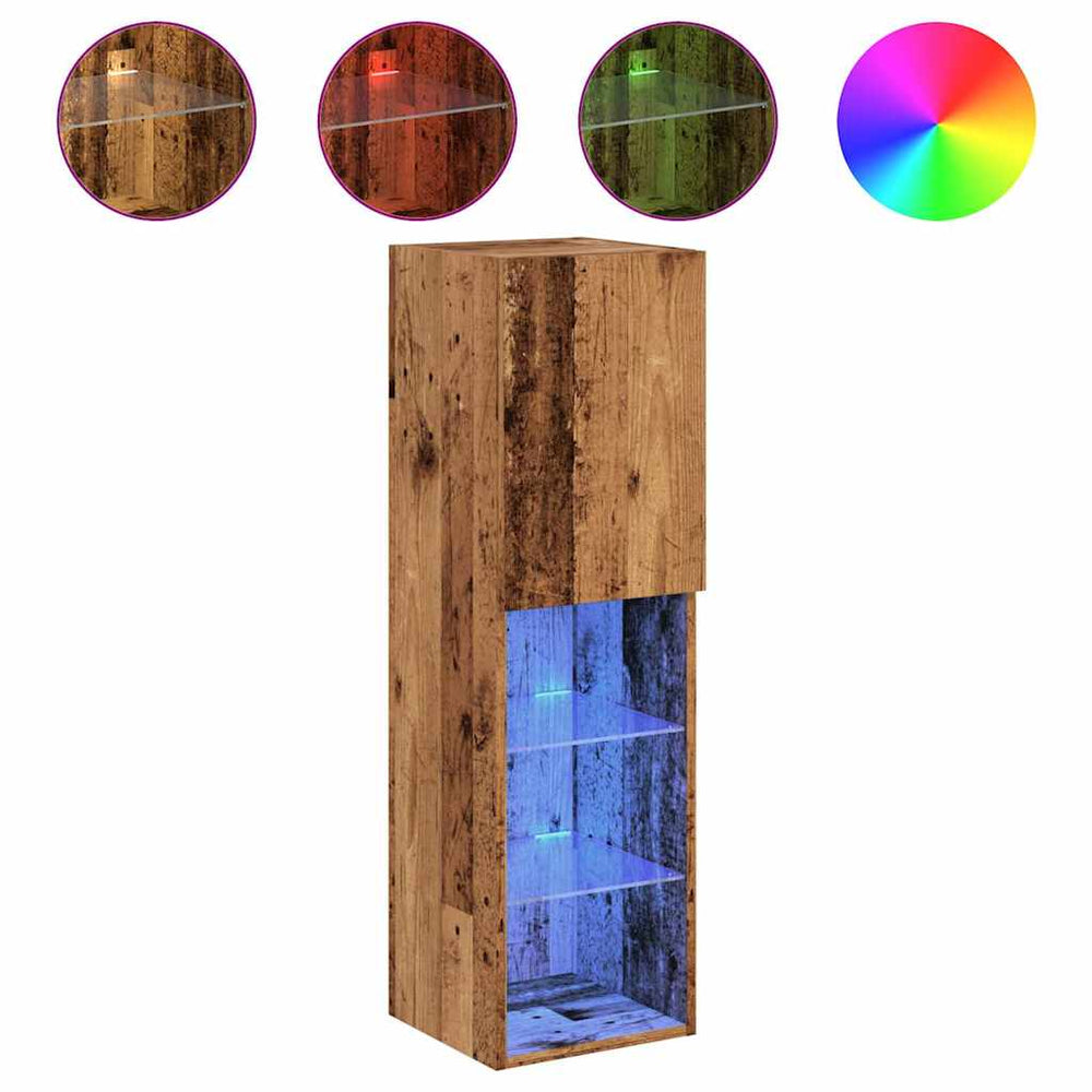 TV-Schränke mit LED Altholz-Optik 2er Set