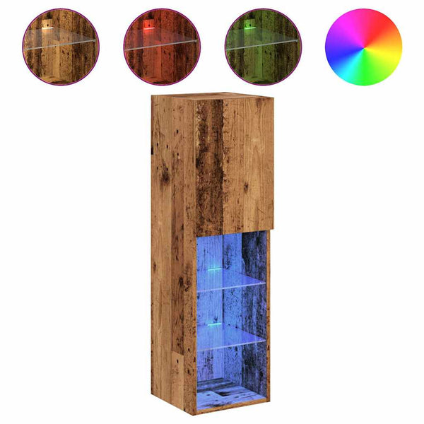 TV-Schränke mit LED Altholz-Optik 2er Set