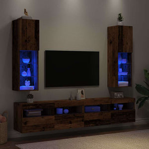 TV-Schränke mit LED Altholz-Optik 2er Set