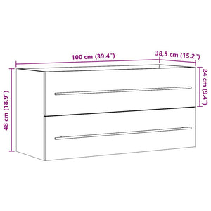Waschbeckenunterschrank Sonoma-Eiche 100 cm