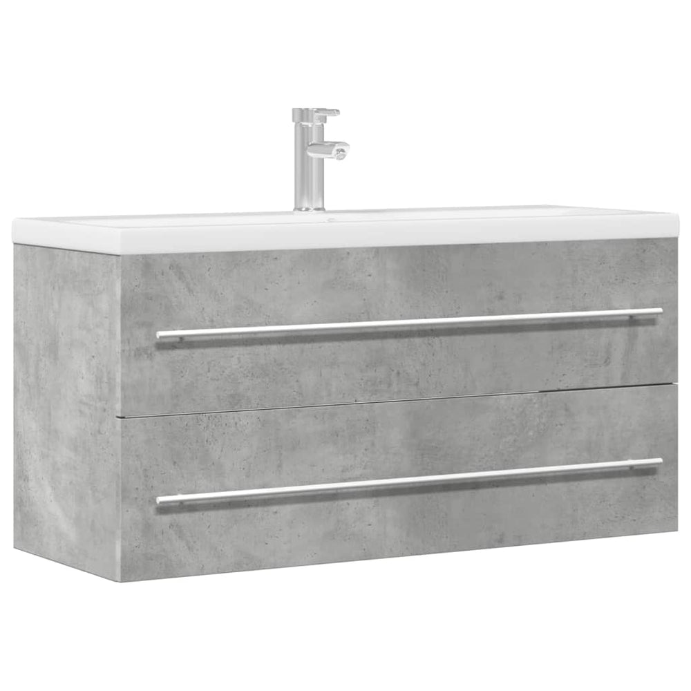 vidaXL Meuble sous-lavabo Gris béton 100x38,5x48 cm Bois d'ingénierie