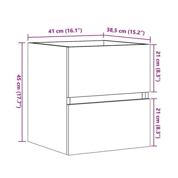 Waschbeckenunterschrank Sonoma-Eiche 41cm