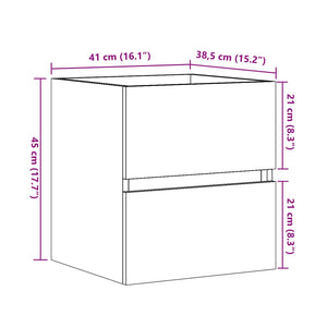 Betongrauer Waschbeckenunterschrank, 41 cm