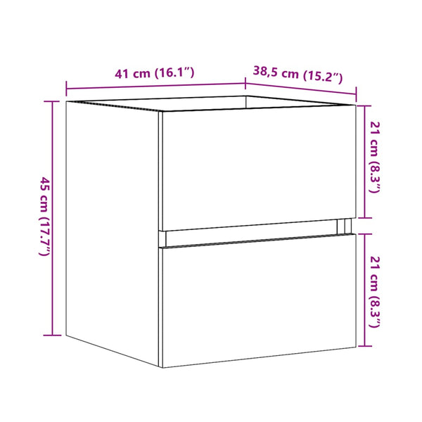 Betongrauer Waschbeckenunterschrank, 41 cm