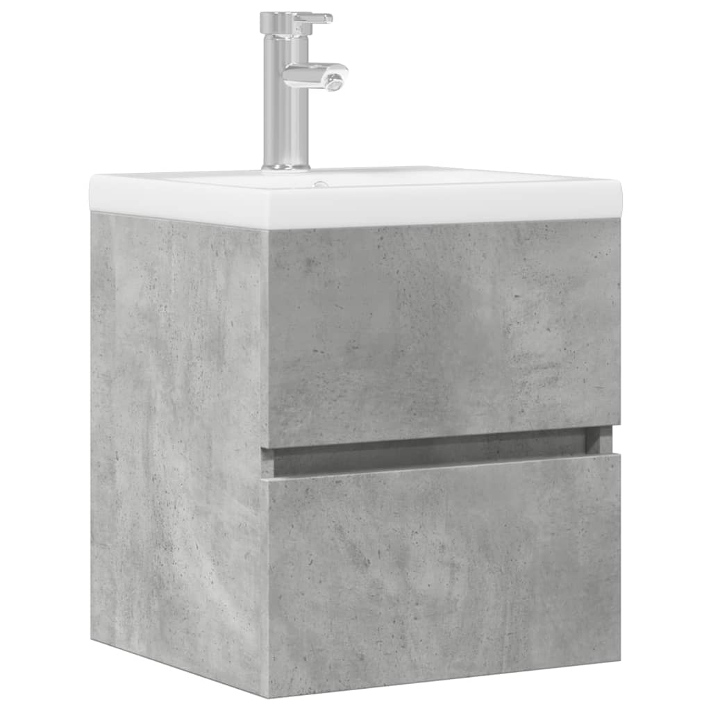 Betongrauer Waschbeckenunterschrank, 41 cm