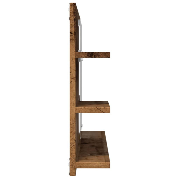 Badspiegel mit Ablagen Altholz 90x45 cm