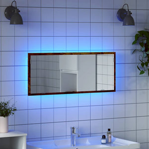 LED Badspiegel Räuchereiche 100cm