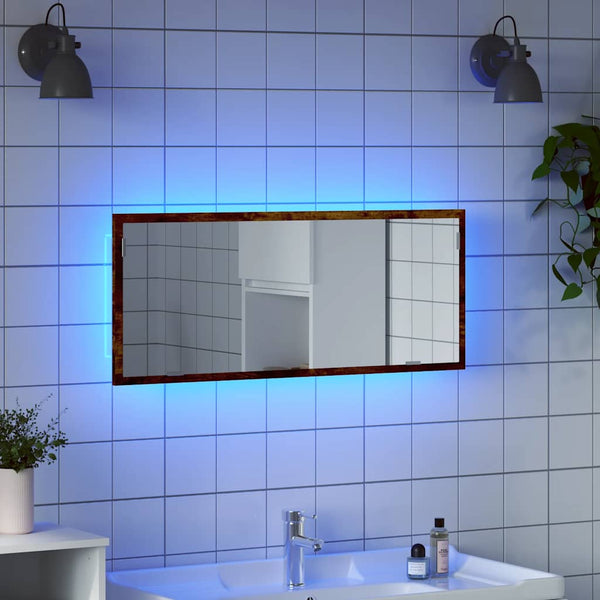 LED Badspiegel Räuchereiche 100cm