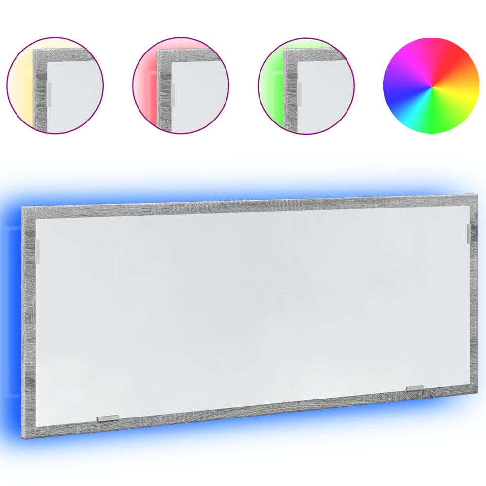 LED Badspiegel Grau Sonoma 100 cm