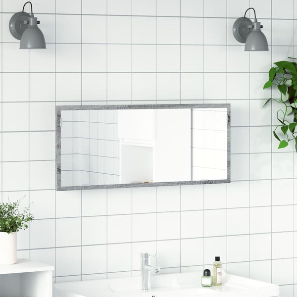 LED Badspiegel Grau Sonoma 100 cm