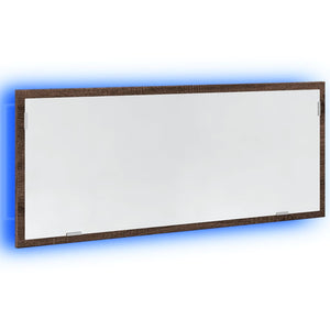 LED Badspiegel Braun Eiche 100 cm
