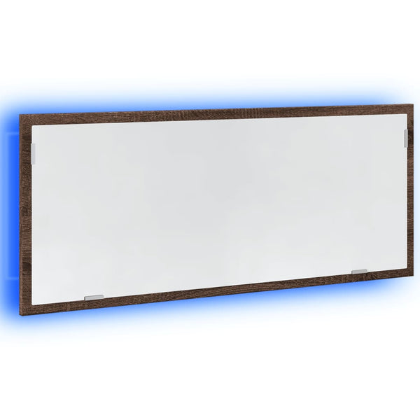 LED Badspiegel Braun Eiche 100 cm