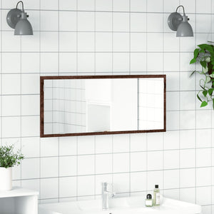 LED Badspiegel Braun Eiche 100 cm