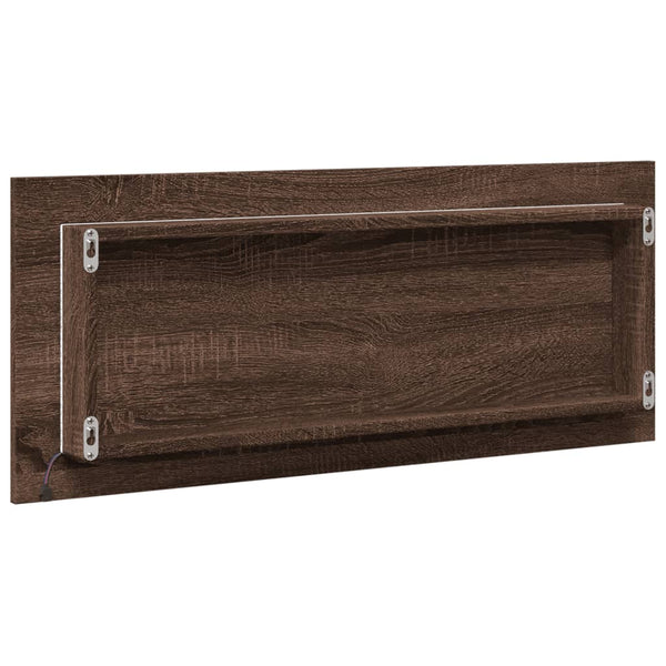 LED Badspiegel Braun Eiche 100 cm