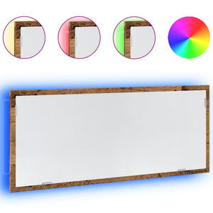 LED Badspiegel Altholz-Optik 100cm
