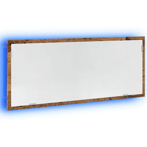 LED Badspiegel Altholz-Optik 100cm