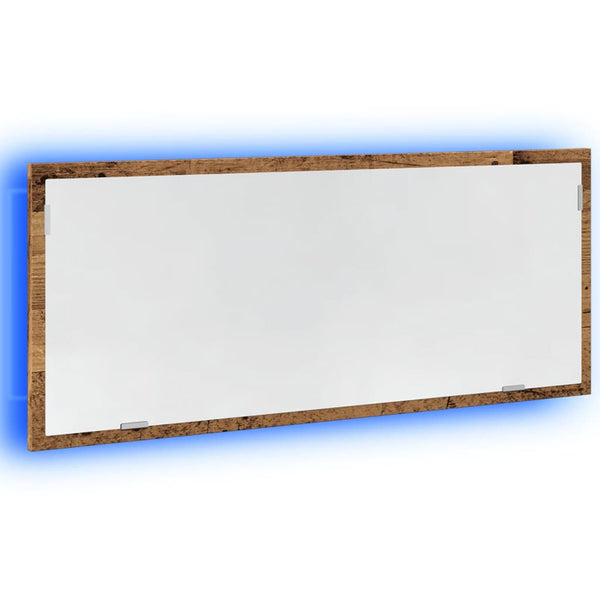 LED Badspiegel Altholz-Optik 100cm