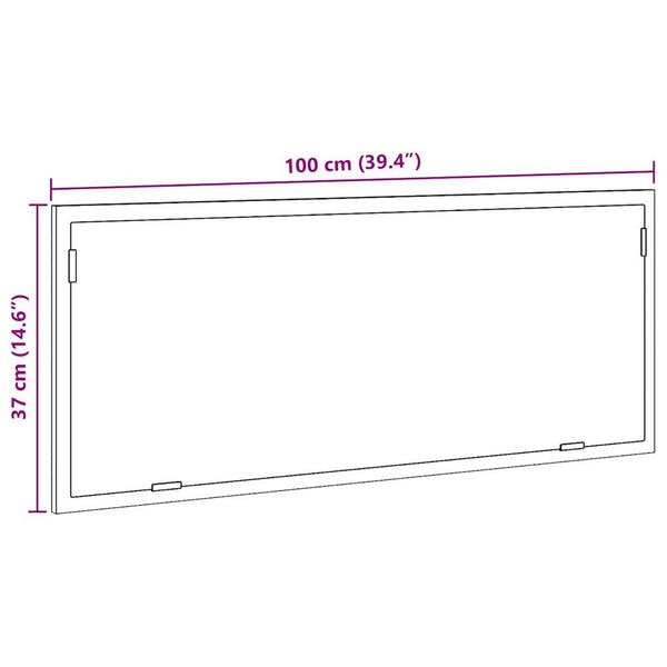 LED Badspiegel Altholz-Optik 100cm