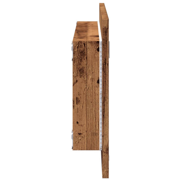 LED Badspiegel Altholz-Optik 100cm