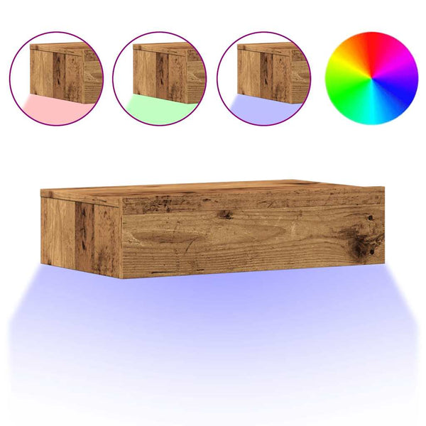 TV-Schrank mit LED Altholz-Optik 60cm