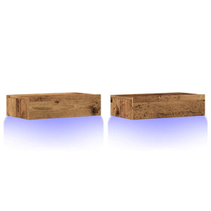 TV-Schränke mit LED Altholz-Optik, 2er Set