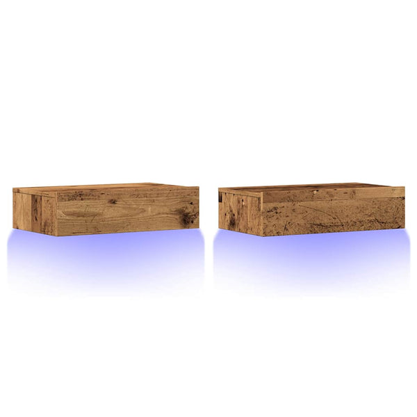 TV-Schränke mit LED Altholz-Optik, 2er Set