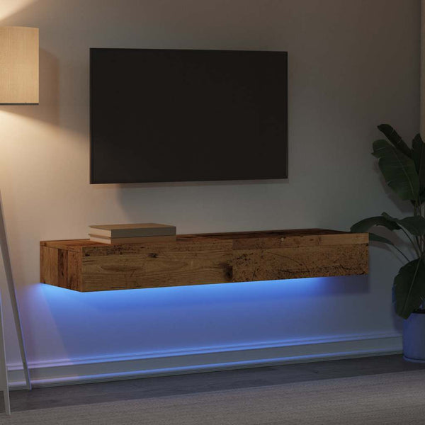 TV-Schränke mit LED Altholz-Optik, 2er Set