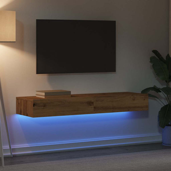 TV-Schränke mit LED Artisan-Eiche 2er-Set