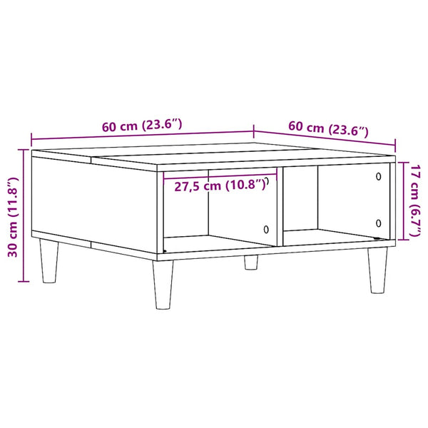 Couchtisch Altholz-Optik 60x60 cm